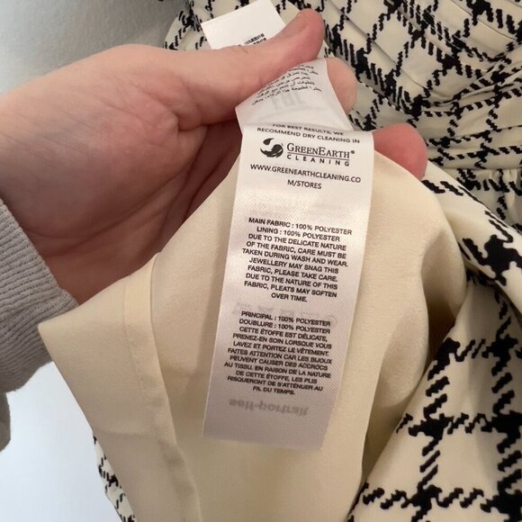 Self Portrait Monochrome Check Mini Dress Size UK10 US6 - Picture 5 of 6